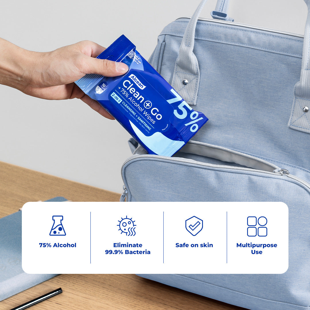 Alcean 75% Classic Alcohol Wipes - 10 Wipes (6 Packs)