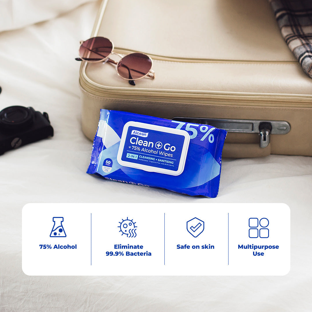 Alcean 75% Classic Alcohol Wipe - 50 Wipes (3 Packs)