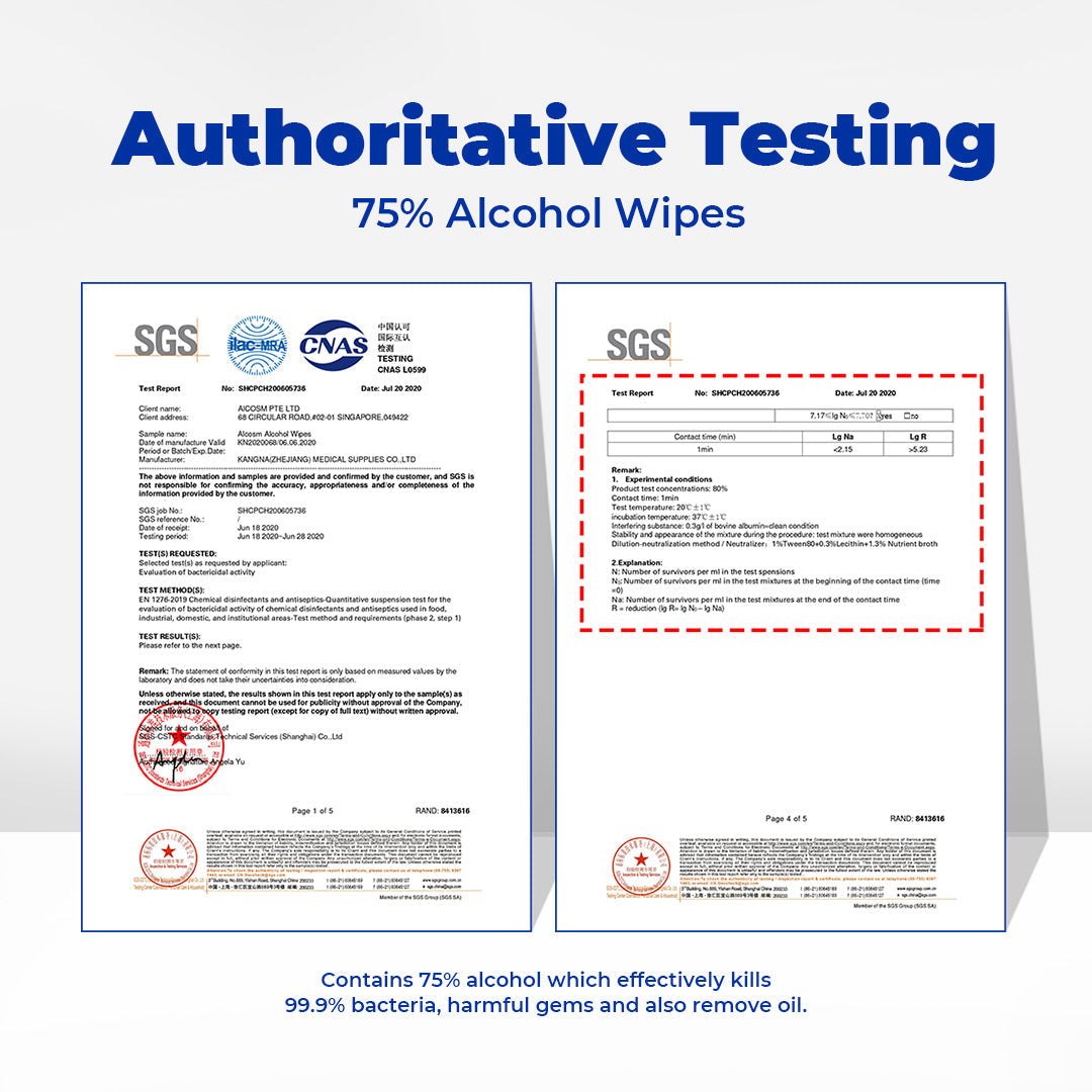 Alcean 75% Classic Alcohol Wipes - 10 Wipes (6 Packs)