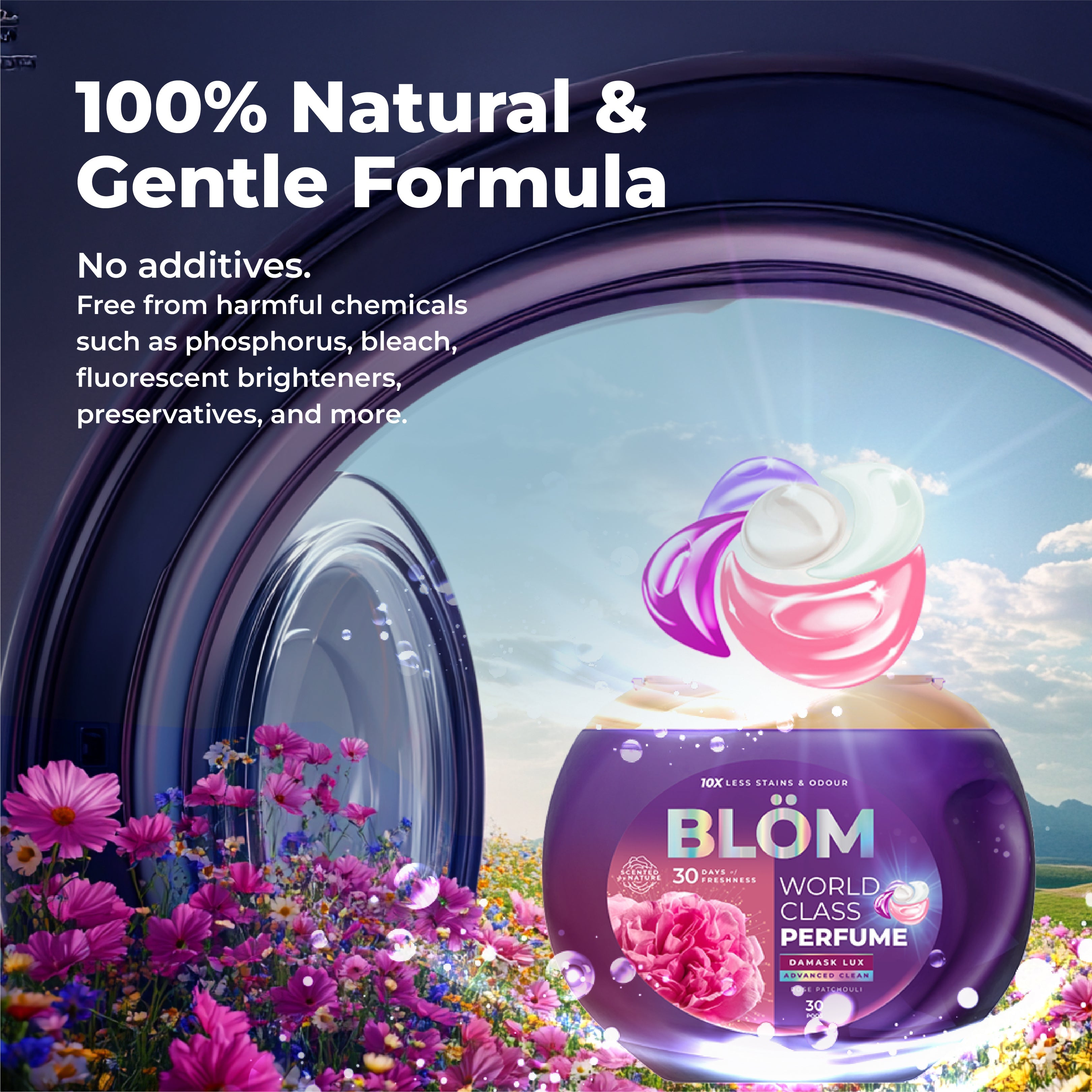 BLÖM Damask Lux 5-in-1 Laundry Pods (30 Pods)