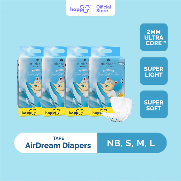 Hoppi AirDream Baby Diaper Tape (Carton of 4)