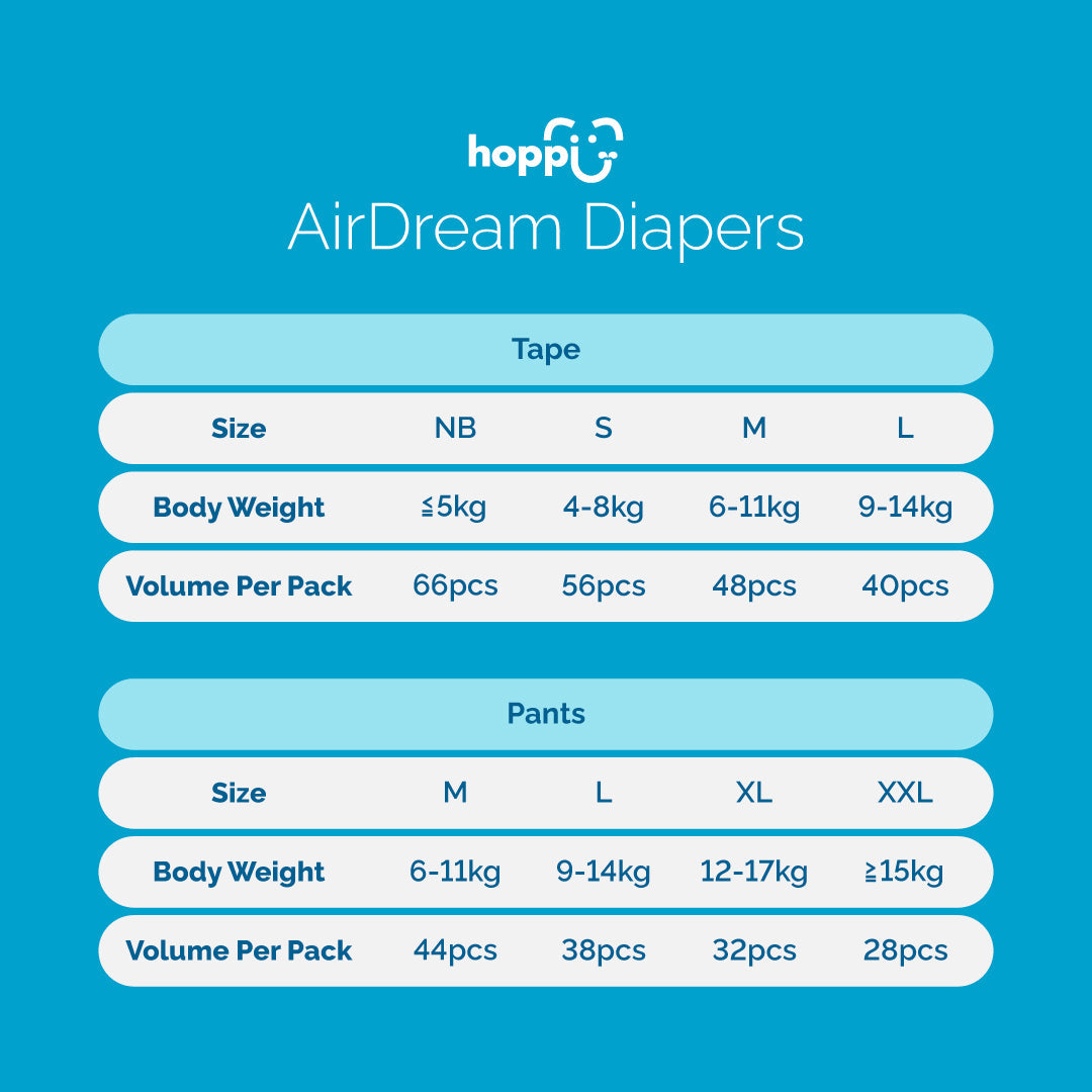 [TRAVEL PACK] Hoppi AirDream Diapers