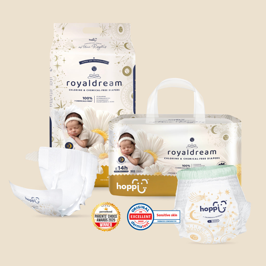 Hoppi RoyalDream Diapers 100% 7 Chemicals-Free