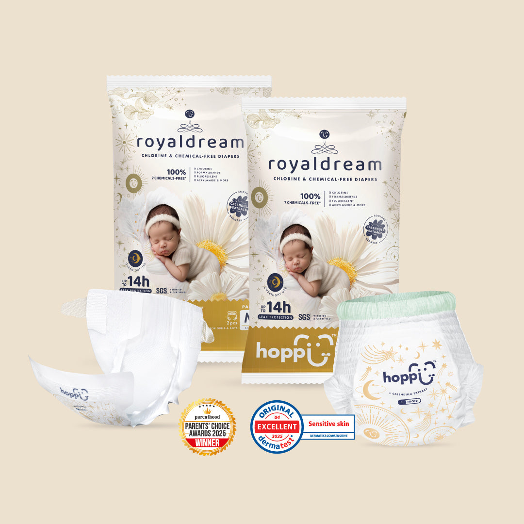 [TRAVEL PACK] Hoppi RoyalDream Diapers 100% 7 Chemicals-Free