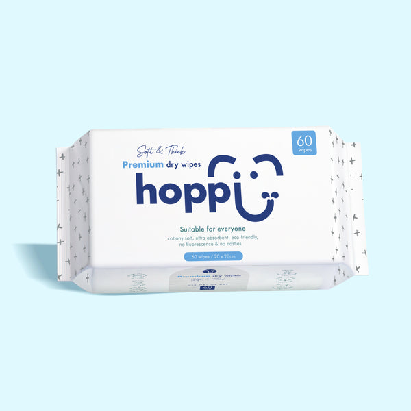 [Upgraded Version] Hoppi Premium Cleaning Dry Wipes - 60 Sheets