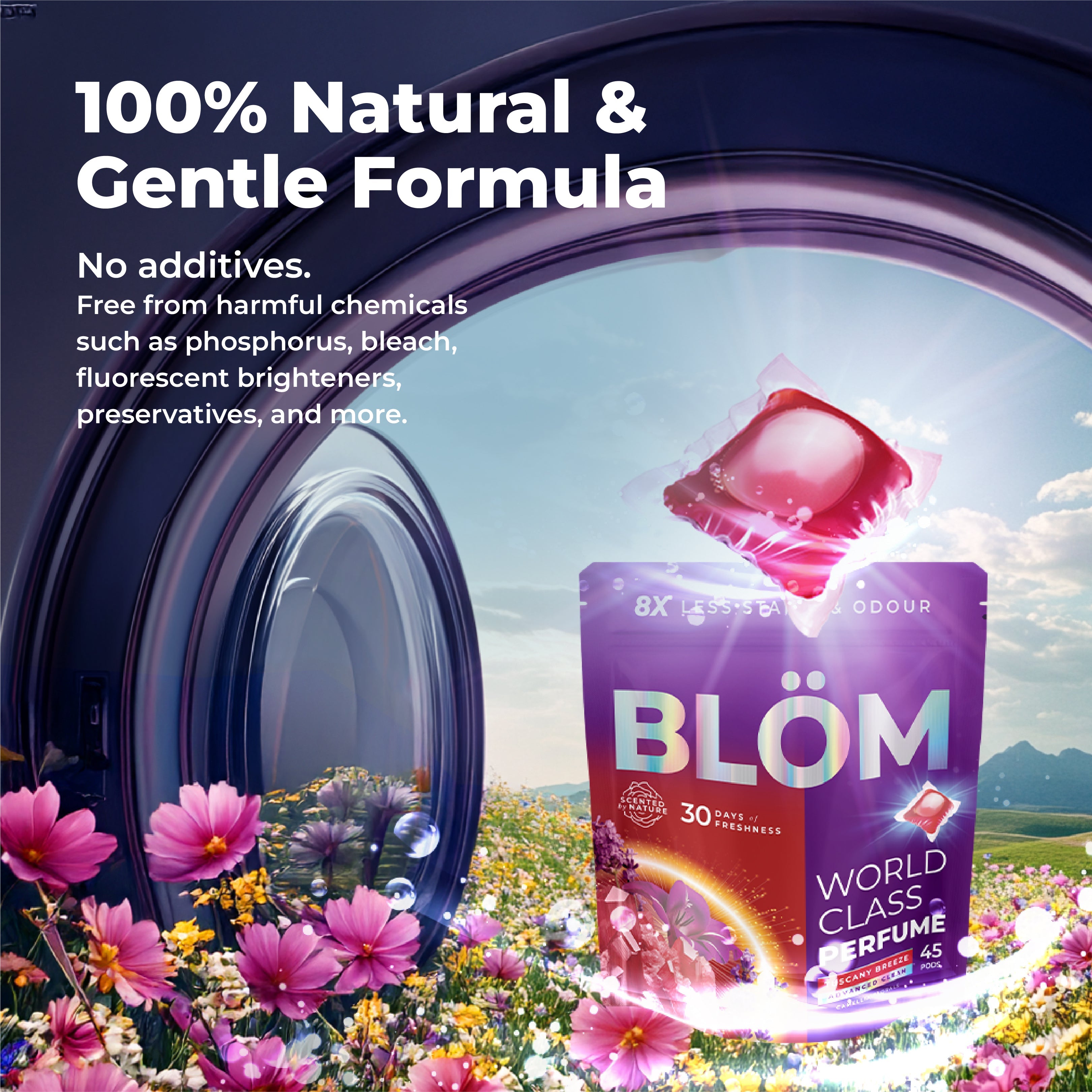 BLÖM Tuscany Breeze Single-Load Laundry Pods (45 Pods)